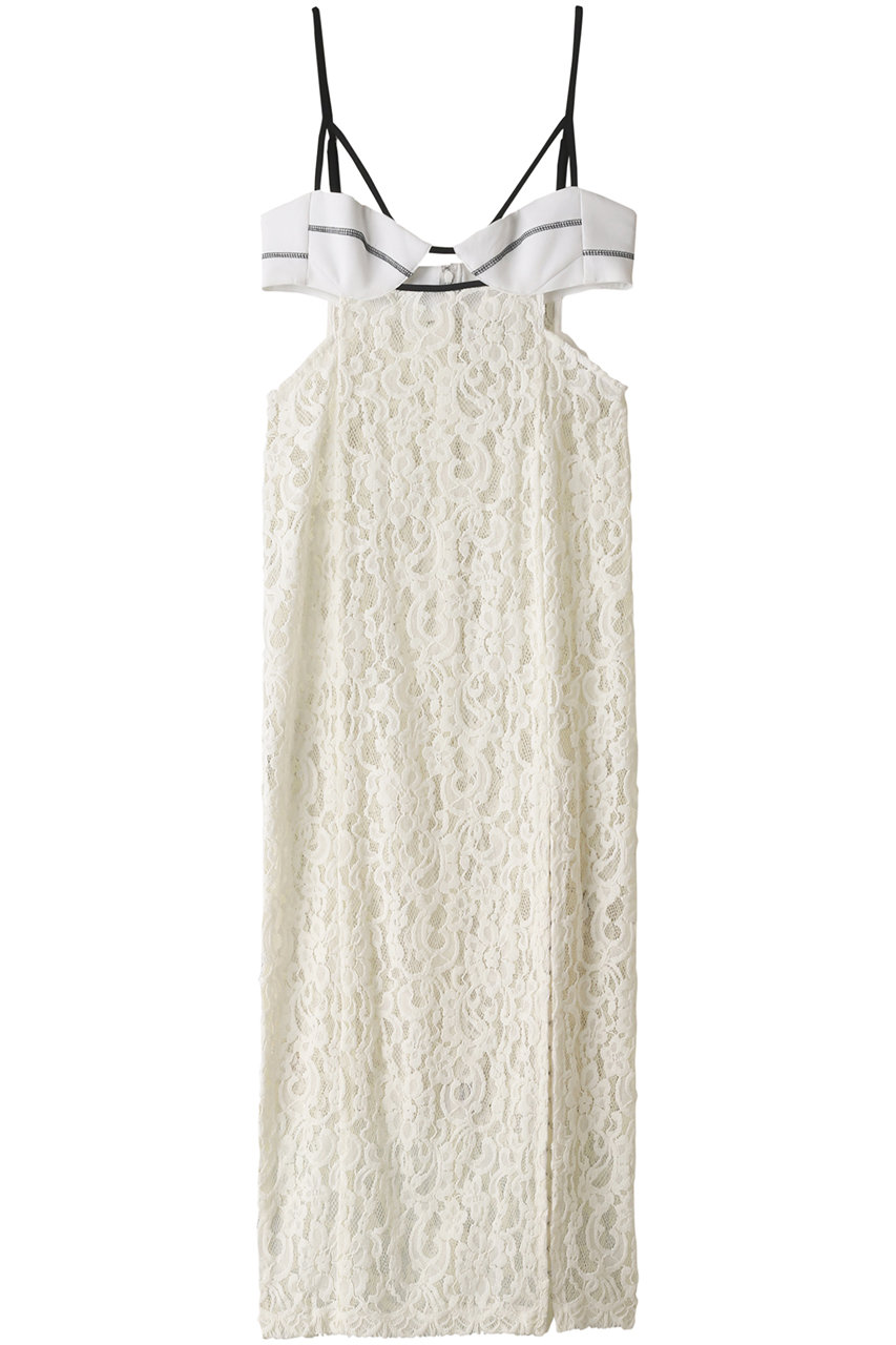 ＜ELLE SHOP＞ 20%OFF！PRANK PROJECT スキューバレースワンピース / Scuba-Jersey Lace Dress (WHT(ホワイト) FREE) プランク プロジェクト ELLE SHOP