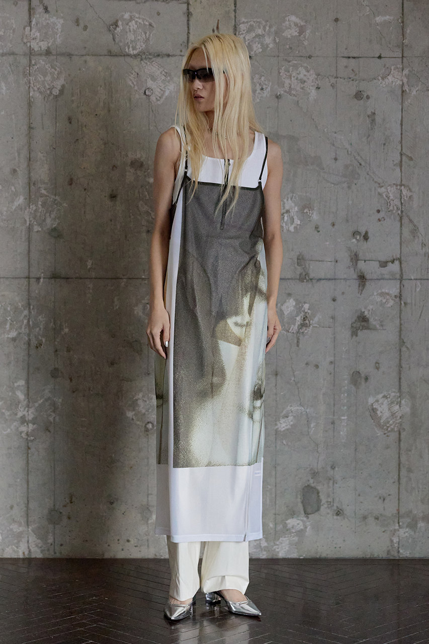 マルチプリントシアーキャミワンピース / Multi Printed See-through Camsole Dress