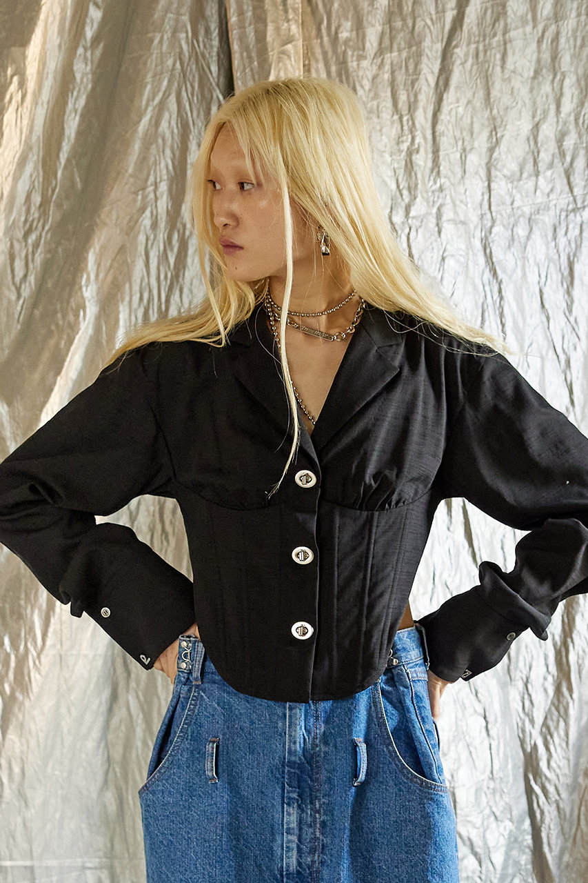 バックオープンコルセットシャツ/Back Opened Corset Shirt-