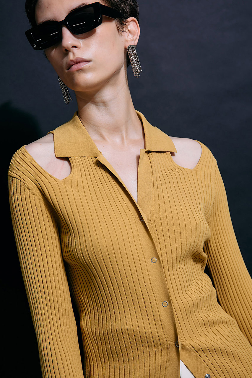 PRANK PROJECT ショルダースリットニットシャツ / Shoulder Slit Knit Shirt (YEL(イエロー), FREE) プランク プロジェクト ELLE SHOP PRANK PROJECT ショルダースリットニットシャツ / Shoulder Slit Knit Shirt (YEL(イエロー), FREE) プランク プロジェクト ELLE SHOP