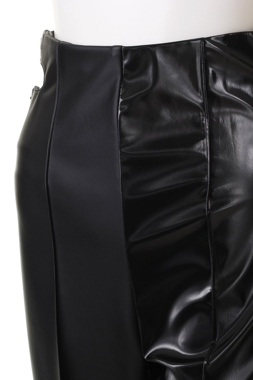 バックジップコンビレザーパンツ / Back Zip Combination Leather Pants