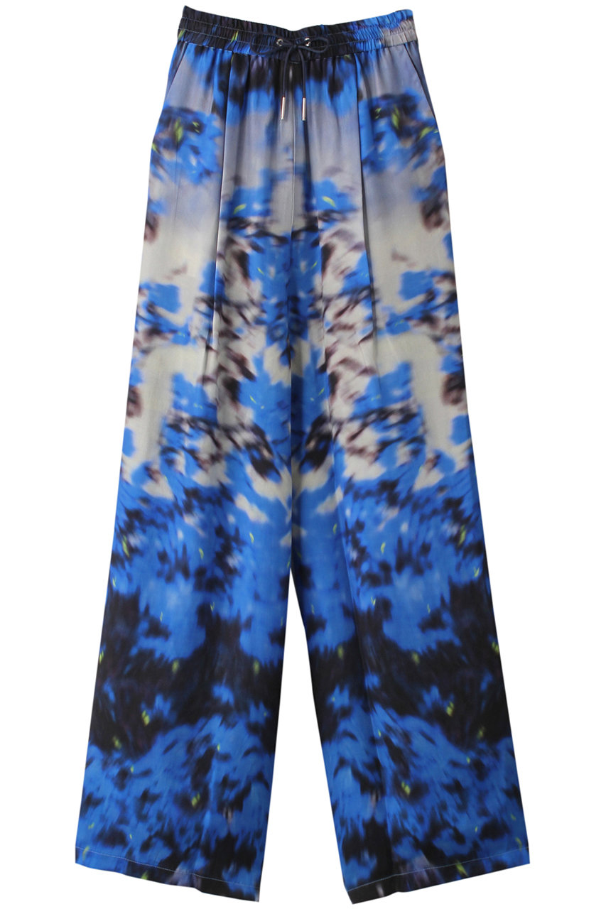 ＜ELLE SHOP＞ PRANK PROJECT アブストラクトフラワーワイドパンツ / Abstract Flower Wide Pants (BLU(ブルー) 36) プランク プロジェクト ELLE SHOP