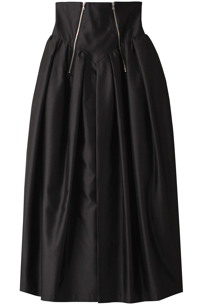 プランク プロジェクト/PRANK PROJECTのシルクダブルファスナーボリュームスカート / Silk Double Zipper Voluminous Skirt(BLK(ブラック)/31231515402)
