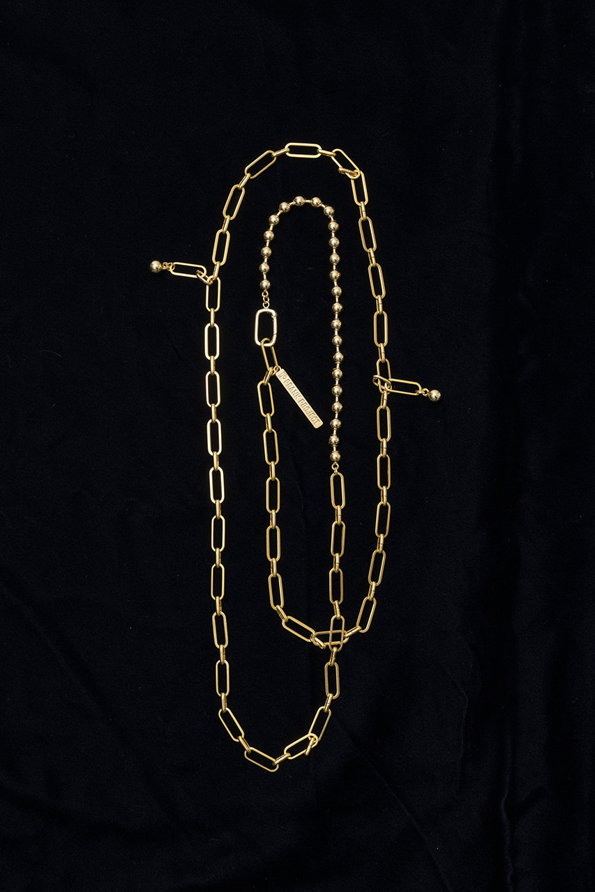 ＜ELLE SHOP＞ PRANK PROJECT ボックスチェーンラリエットネックレス / Box Chain Lariat Necklace (GLD(ゴールド) FREE) プランク プロジェクト ELLE SHOP画像