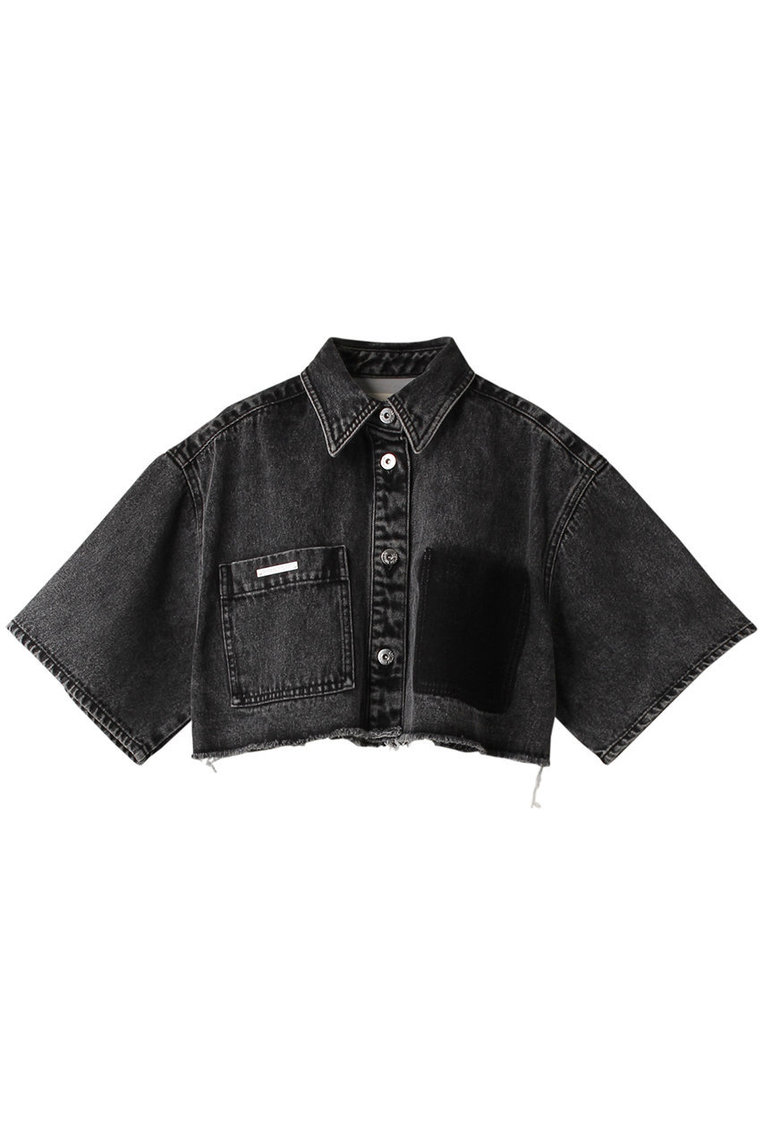＜ELLE SHOP＞ PRANK PROJECT ショートデニムジャケット / Short Denim Jacket (BLK(ブラック) FREE) プランク プロジェクト ELLE SHOP