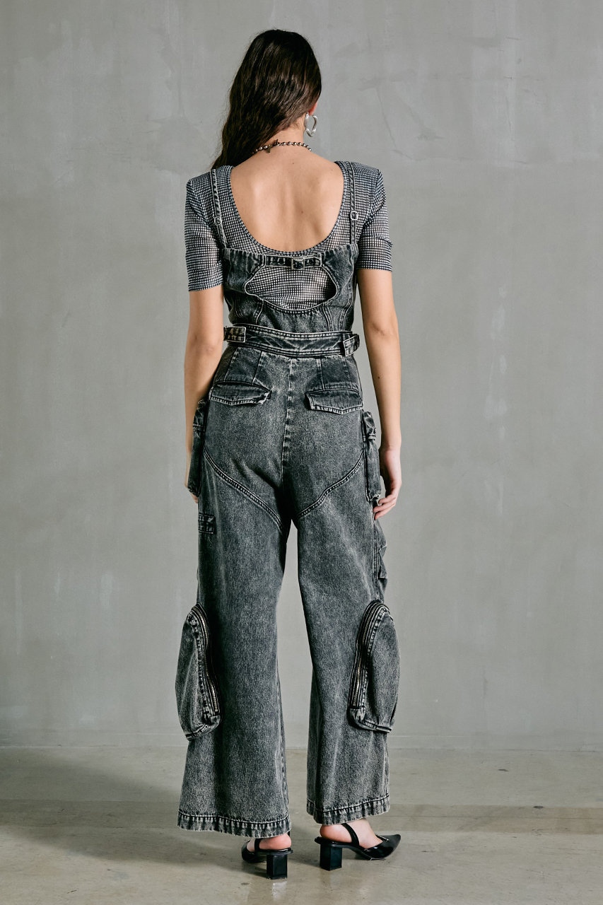 2WAYデニムカーゴオールインワン / Two-way Denim Cargo Jumpsuit