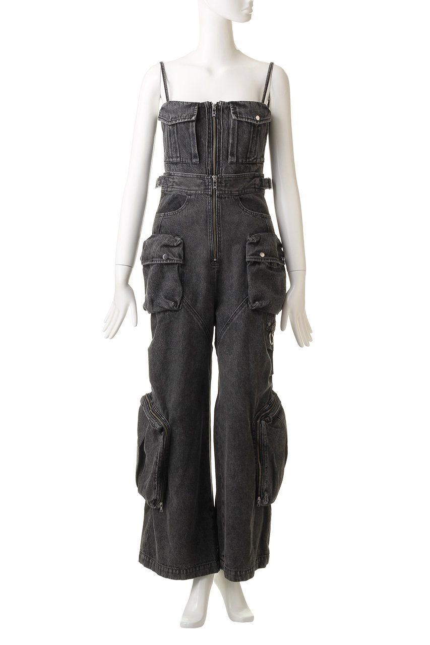 2WAYデニムカーゴオールインワン / Two-way Denim Cargo Jumpsuit