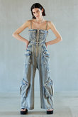 2WAYデニムカーゴオールインワン / Two-way Denim Cargo Jumpsuit