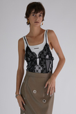 モノグラムレースキャミボディスーツ / Monogram Lace Cami Bodysuit