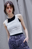 サテンコンビクロップドトップ / Satin Combi Cropped Top