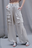 サテンカーゴワイドパンツ / Satin Cargo Pants