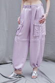 サテンカーゴワイドパンツ / Satin Cargo Pants