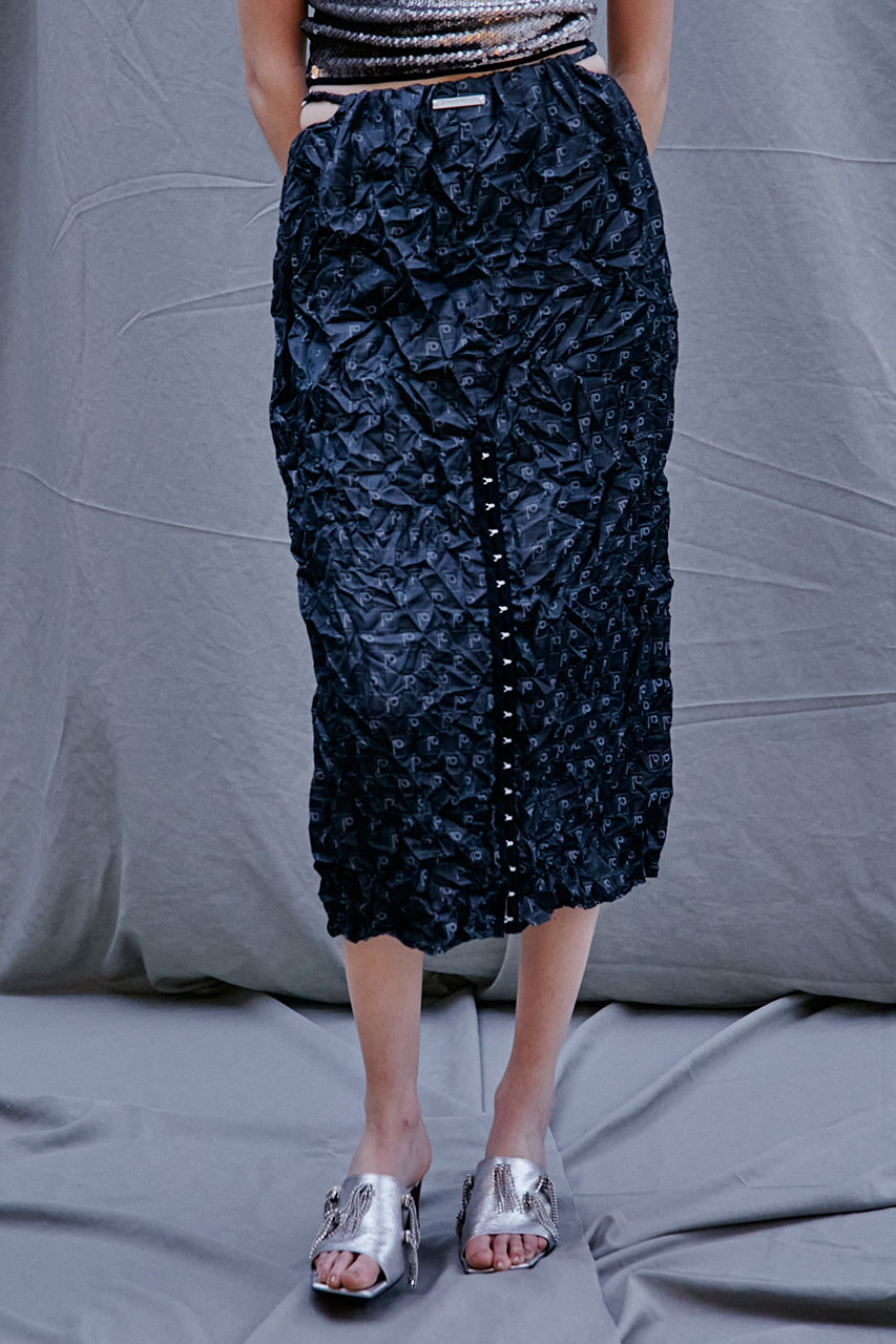 ＜ELLE SHOP＞ 40%OFF！PRANK PROJECT Pジャガードワッシャープリーツスカート / P Jacquard Washed Pleats Skirt (BLK(ブラック) FREE) プランク プロジェクト ELLE SHOP