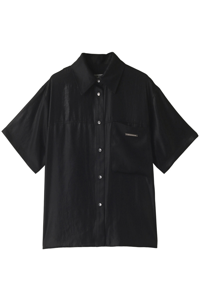 プランク プロジェクト/PRANK PROJECTのハーフスリーブサテンオーバーシャツ / Half Sleeve Satin Over Shirt(BLK(ブラック)/31231315108)