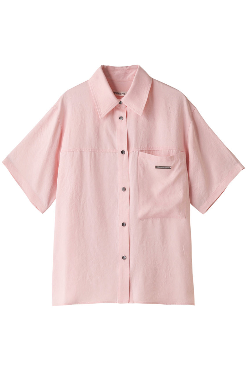 プランク プロジェクト/PRANK PROJECTのハーフスリーブサテンオーバーシャツ / Half Sleeve Satin Over Shirt(PNK(ピンク)/31231315108)