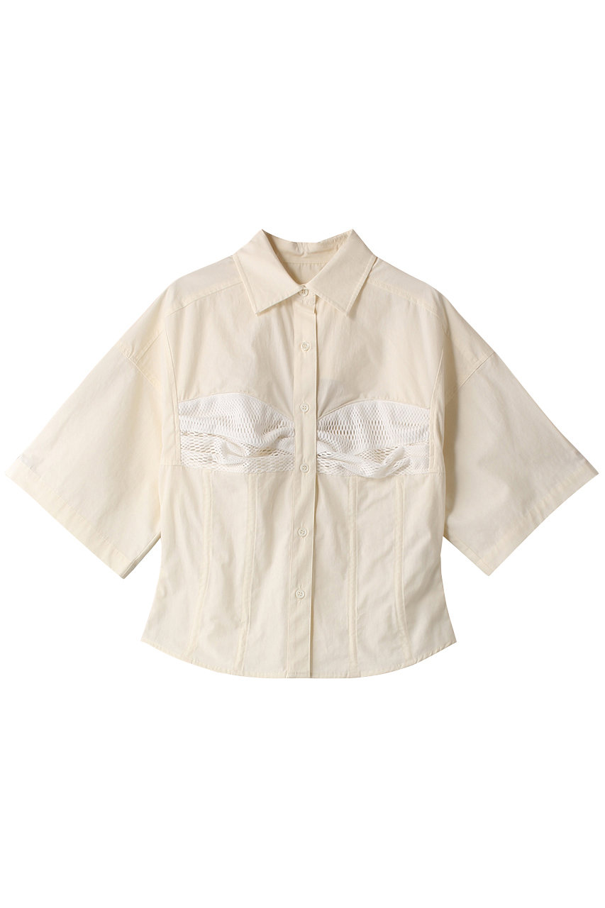プランク プロジェクト/PRANK PROJECTのレースビスチェシャツ / Lace Bustier Shirt(WHT(ホワイト)/31231315407)