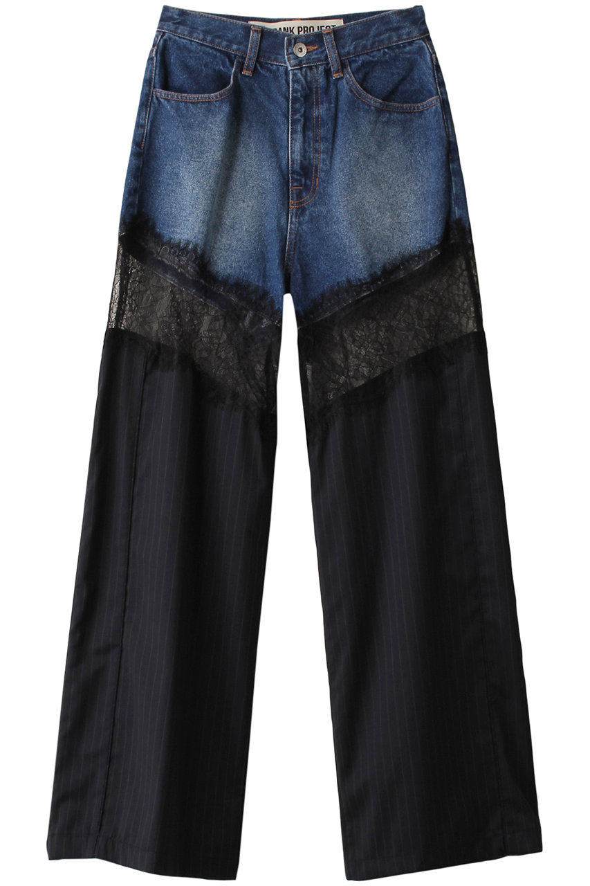 プランク プロジェクト/PRANK PROJECTの【予約販売】デニムレースブロッキングパンツ / Denim Lace Blocking Pants(BLU(ブルー)/31232465402)