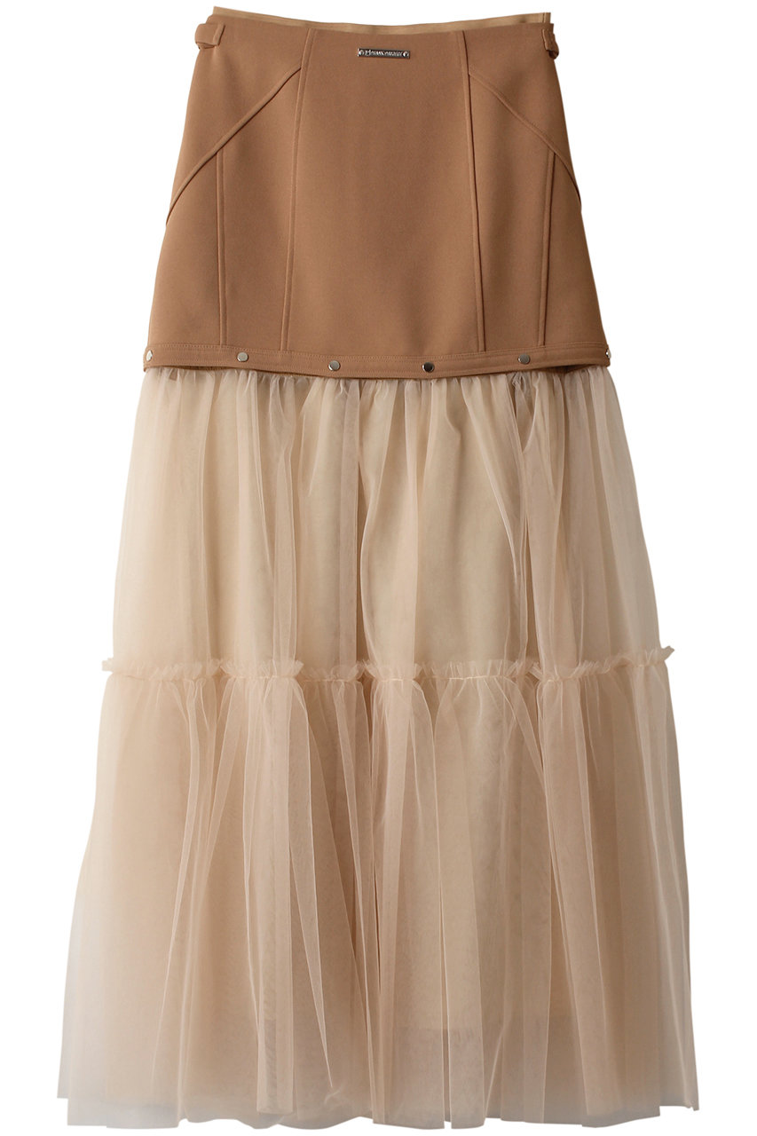 ＜ELLE SHOP＞ PRANK PROJECT メタルドットチュールスカート / Metal Dot Tulle Skirt (BGE(ベージュ) 38) プランク プロジェクト ELLE SHOP
