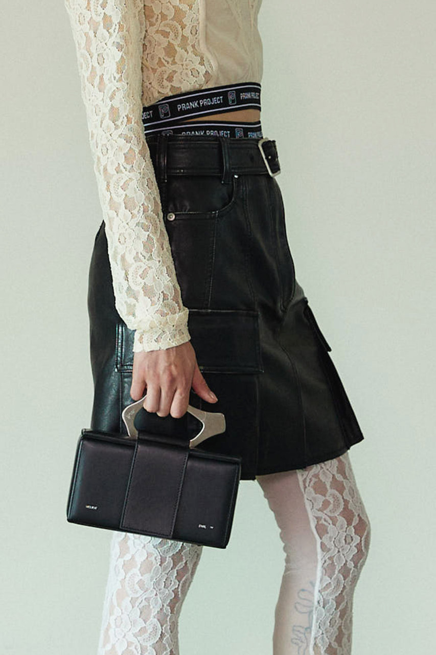 ヴィンテージヴィーガンレザーミニスカート / Vintage Vegan Leather Mini Skirt