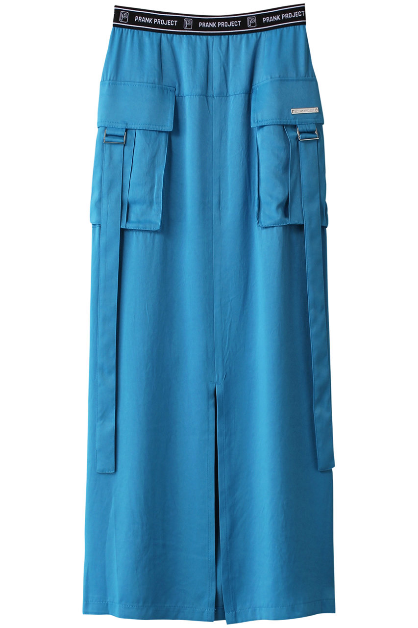 ＜ELLE SHOP＞ PRANK PROJECT サテンカーゴスカート / Satin Cargo Skirt (BLU(ブルー) FREE) プランク プロジェクト ELLE SHOP