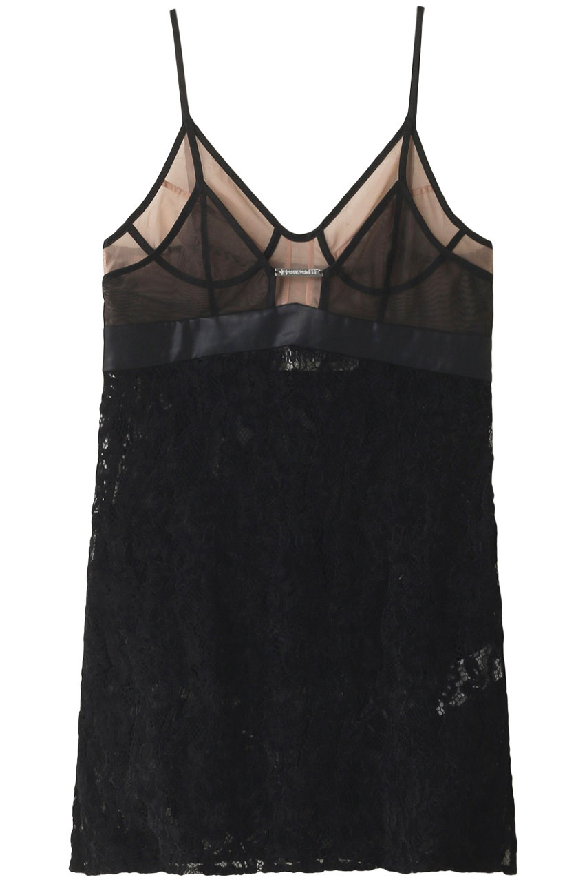 ＜ELLE SHOP＞ PRANK PROJECT フロッキーレースキャミチュニック / Flocky Lace Camisole Tunic (BLK(ブラック) FREE) プランク プロジェクト ELLE SHOP