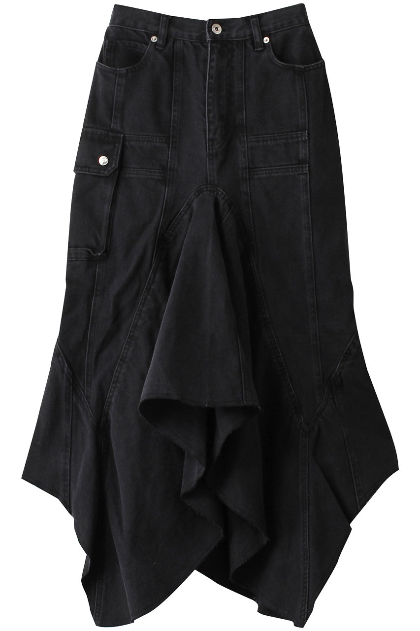 プランク プロジェクト/PRANK PROJECTのウェーブヘムデニムスカート / Wavy Hem Denim Skirt(BLK(ブラック)/31232515603)