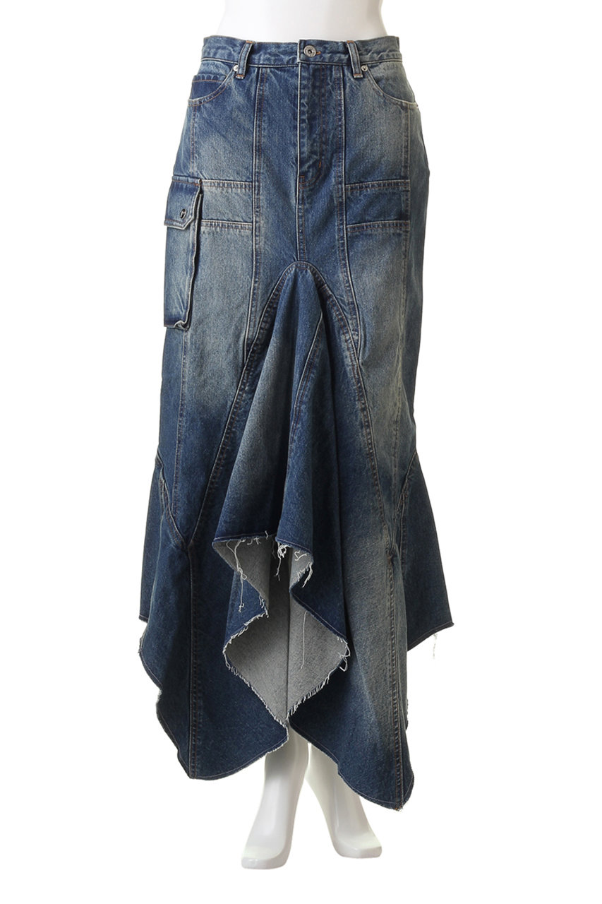 ウェーブヘムデニムスカート / Wavy Hem Denim Skirt