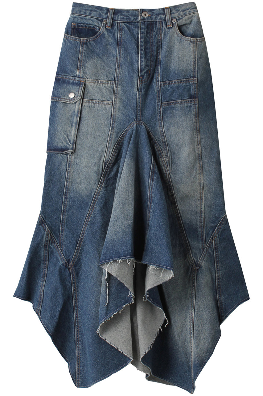 プランク プロジェクト/PRANK PROJECTのウェーブヘムデニムスカート / Wavy Hem Denim Skirt(BLU(ブルー)/31232515603)