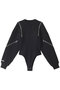 トロンプルイユジップニットボディスーツ / Trampe l’oeil Zip Knit Bodysuit プランク プロジェクト/PRANK PROJECT C.GRY(チャコールグレー)
