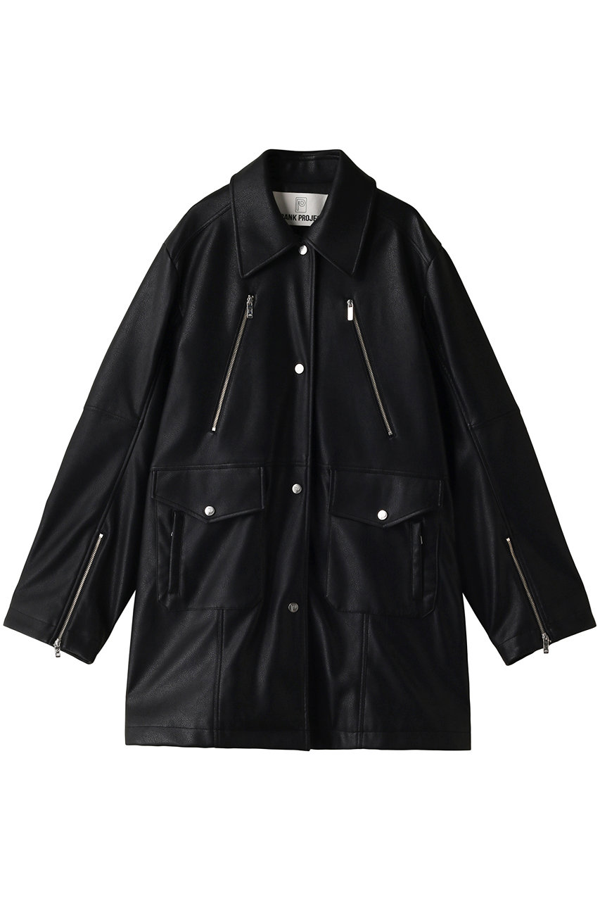 【UNISEX】ヴィーガンレザーミドルコート / Vegan Leather Middle Coat
