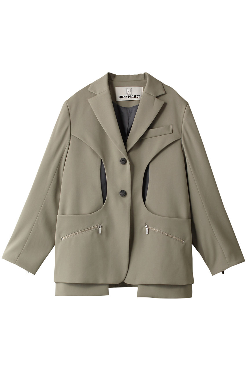 PRANK PROJECT カットアウトナロージャケット / Cut-out Narrow Jacket (M.GRN(ミントグリーン), FREE) プランク プロジェクト ELLE SHOP PRANK PROJECT カットアウトナロージャケット / Cut-out Narrow Jacket (M.GRN(ミントグリーン), FREE) プランク プロジェクト ELLE SHOP