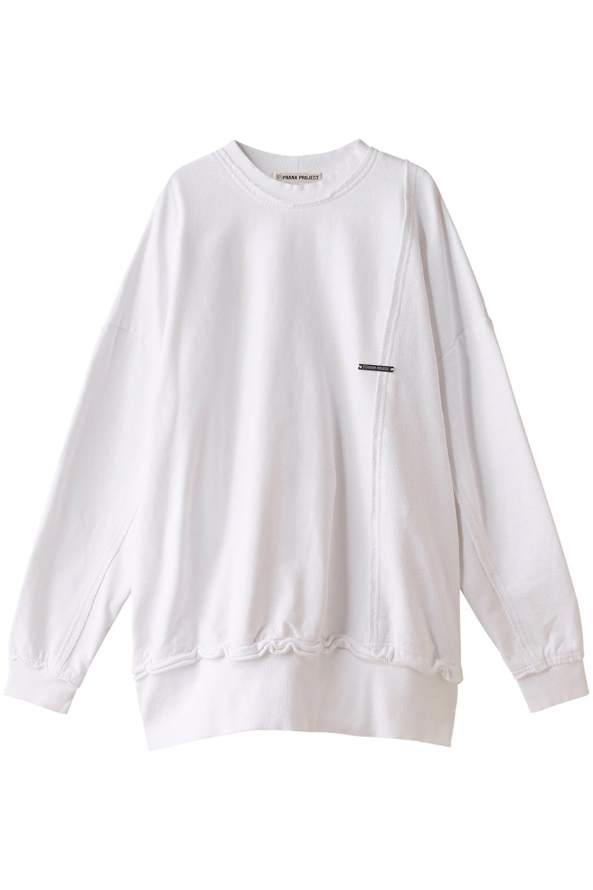 PRANK PROJECT 【UNISEX】ビッグスウェット/Big Sweatshirt (WHT(ホワイト), FREE) プランク プロジェクト ELLE SHOP