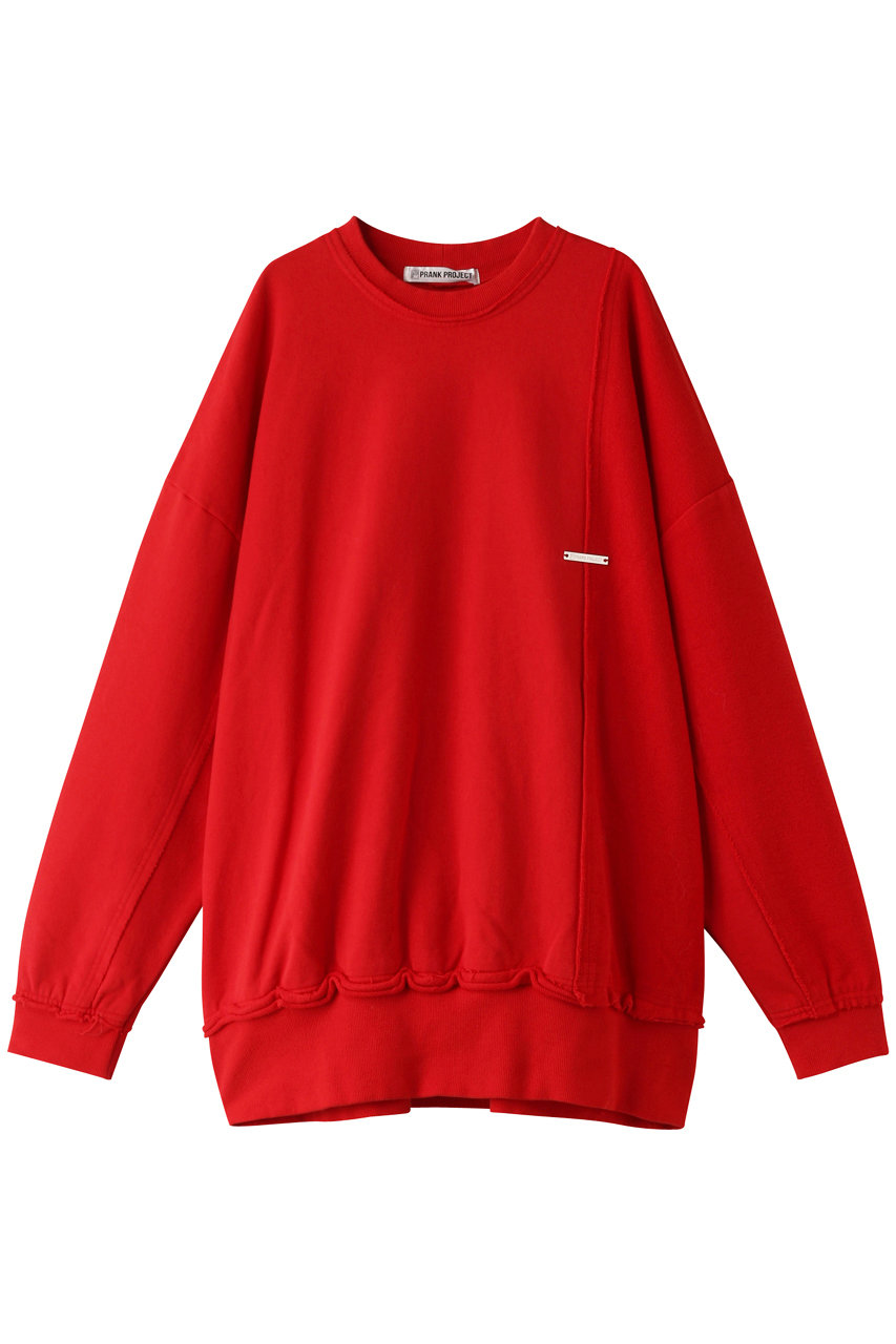 PRANK PROJECT 【UNISEX】ビッグスウェット/Big Sweatshirt (RED(レッド), FREE) プランク プロジェクト ELLE SHOP