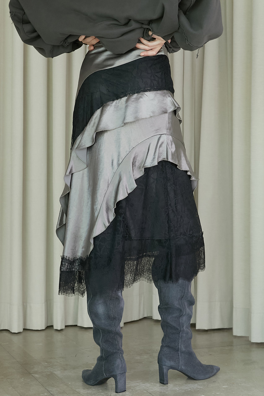 アイボリー　アンティークテイスト　prank project スカート　38 セール】スカルプテッドマキシスカート / Sculpted Maxi Skirt