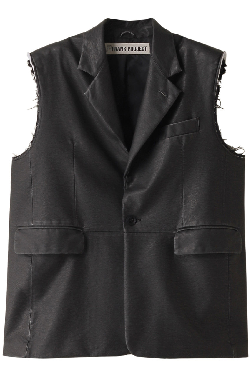 ヴィーガンレザーカットオフジレ / Vegan Leather Cut-off Gilet