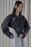 デニムカッティングショートブルゾン / Denim Cutting Short Blouson