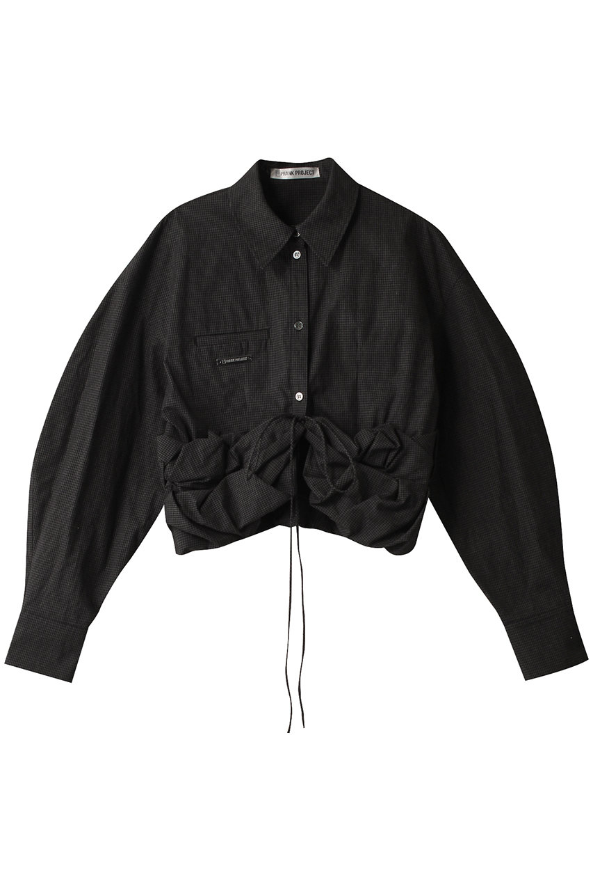 PRANK PROJECT ボリュームフリルショートシャツ / Voluminous Ruffled Short Shirt (BLK(ブラック), FREE) プランク プロジェクト ELLE SHOP