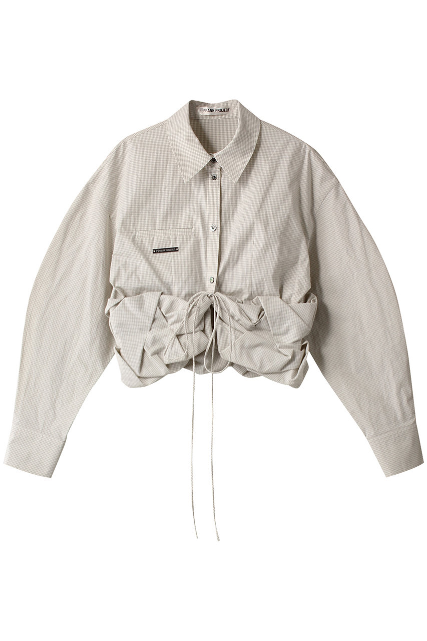 PRANK PROJECT ボリュームフリルショートシャツ / Voluminous Ruffled Short Shirt (WHT(ホワイト), FREE) プランク プロジェクト ELLE SHOP