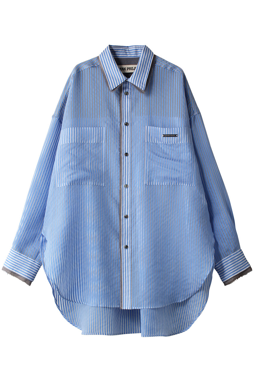 PRANK PROJECT シアーストライプシャツ / Sheer Stripe Shirt (BLU(ブルー), FREE) プランク プロジェクト ELLE SHOP