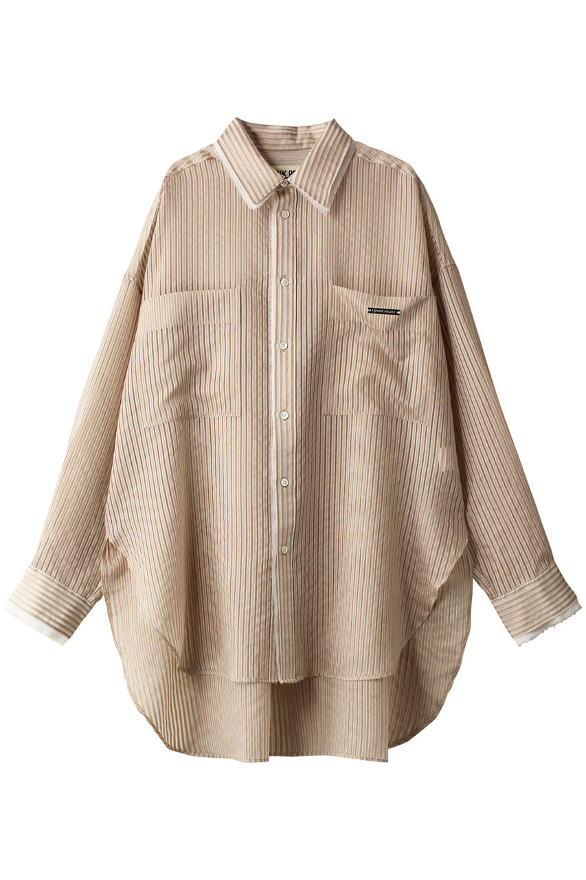 PRANK PROJECT シアーストライプシャツ / Sheer Stripe Shirt (BGE(ベージュ), FREE) プランク プロジェクト ELLE SHOP