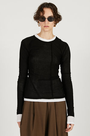 プランク プロジェクト/PRANK PROJECTのシアーフライスレイヤードトップ / Sheer Fraise Layered Top