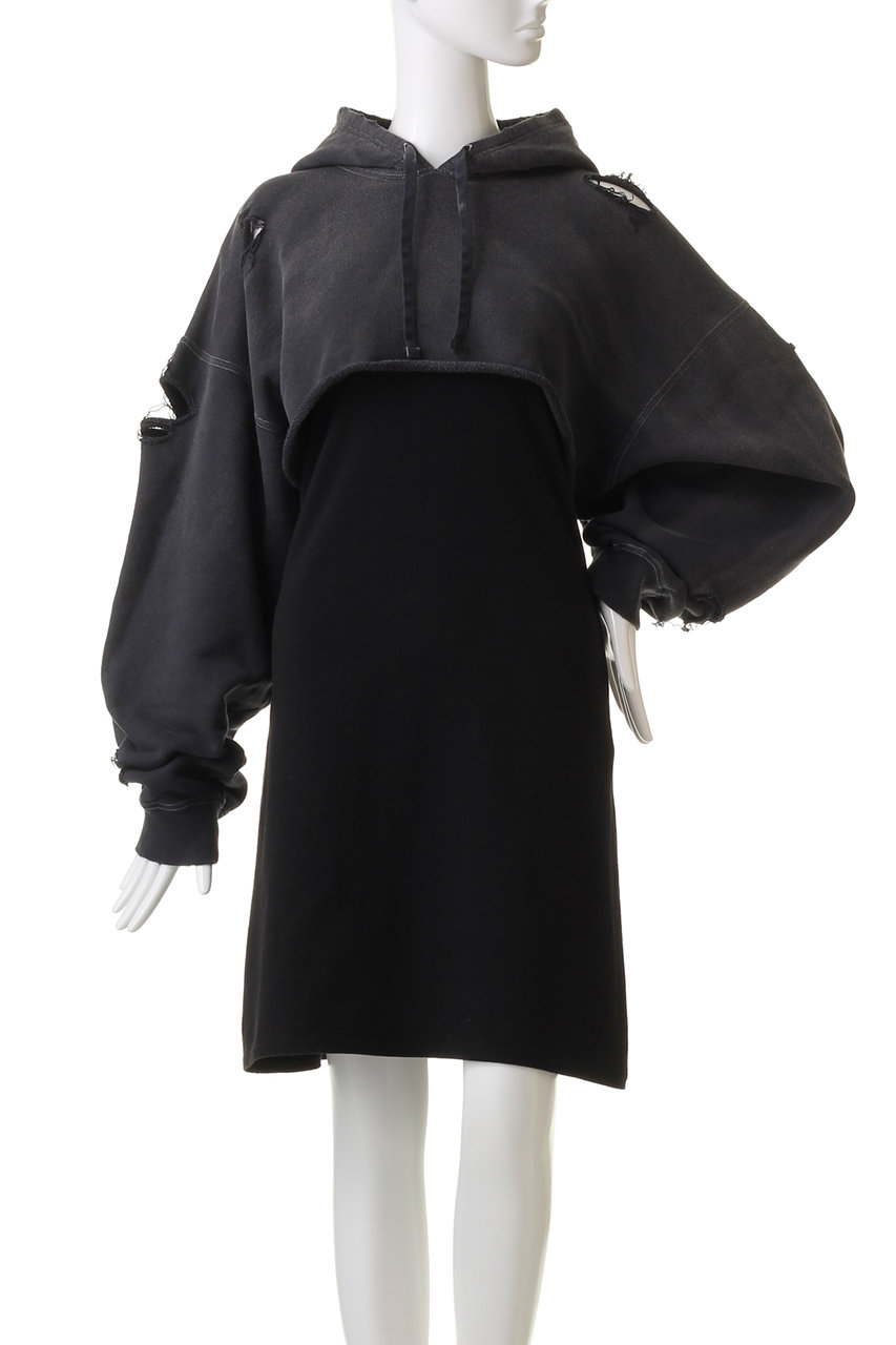 PRANK PROJECT(プランク プロジェクト)｜スプレーダイショートスウェットフーディ / Spray Dyed Short  Hoodie/BLK(ブラック) の通販｜ELLESHOP・(エル・ショップ)