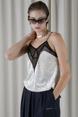 クラッシュベロアレースキャミ / Crushed Velour Lace Camisole