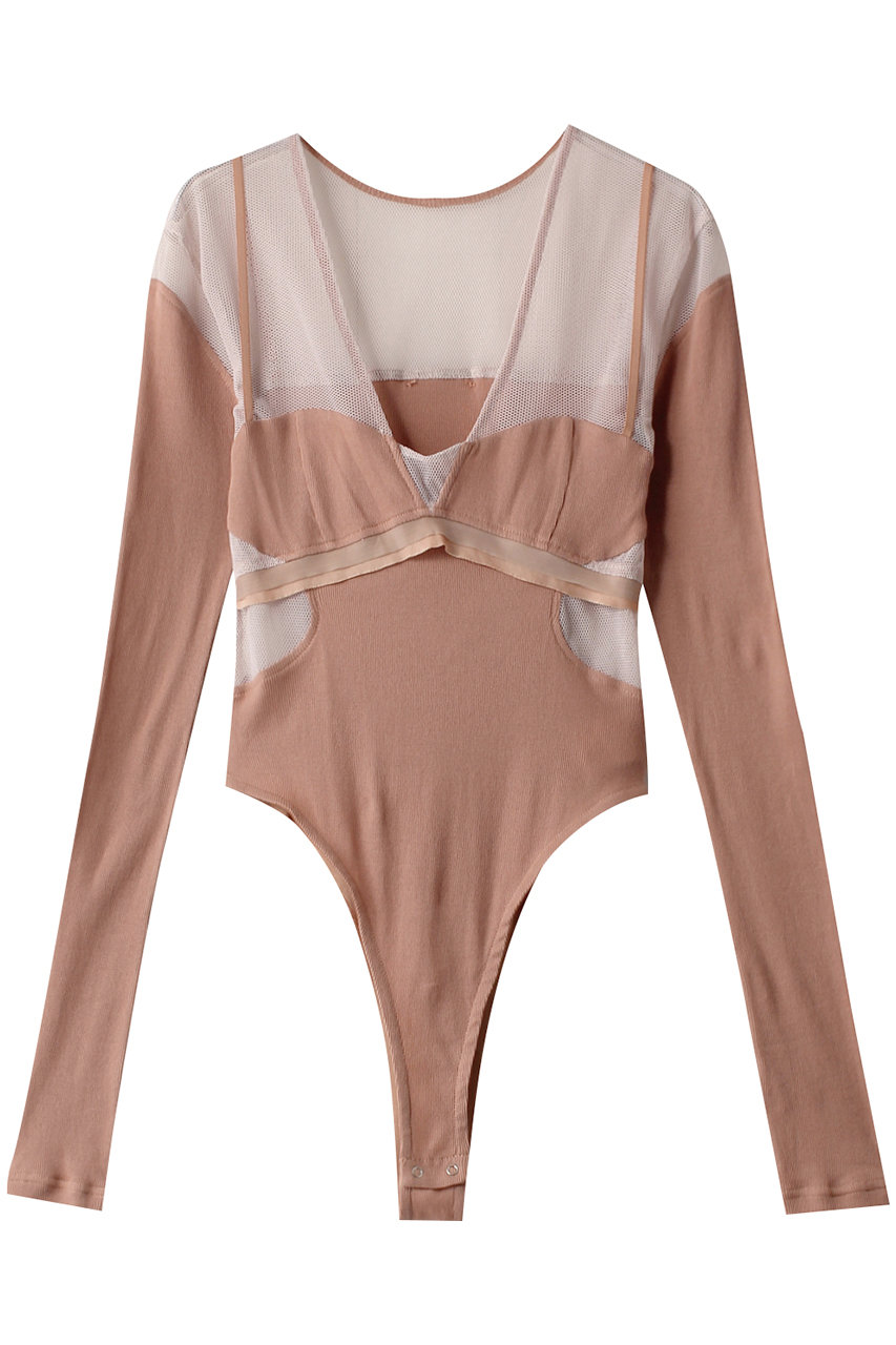 PRANK PROJECT メッシュテレコトリムボディスーツ / Mesh Teleco Trim Bodysuit (P.BGE(ピンクベージュ), FREE) プランク プロジェクト ELLE SHOP PRANK PROJECT メッシュテレコトリムボディスーツ / Mesh Teleco Trim Bodysuit (P.BGE(ピンクベージュ), FREE) プランク プロジェクト ELLE SHOP