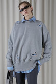 オーバーサイズダメージスウェット / Oversized Damaged Sweatshirt