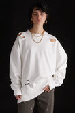 オーバーサイズダメージスウェット / Oversized Damaged Sweatshirt