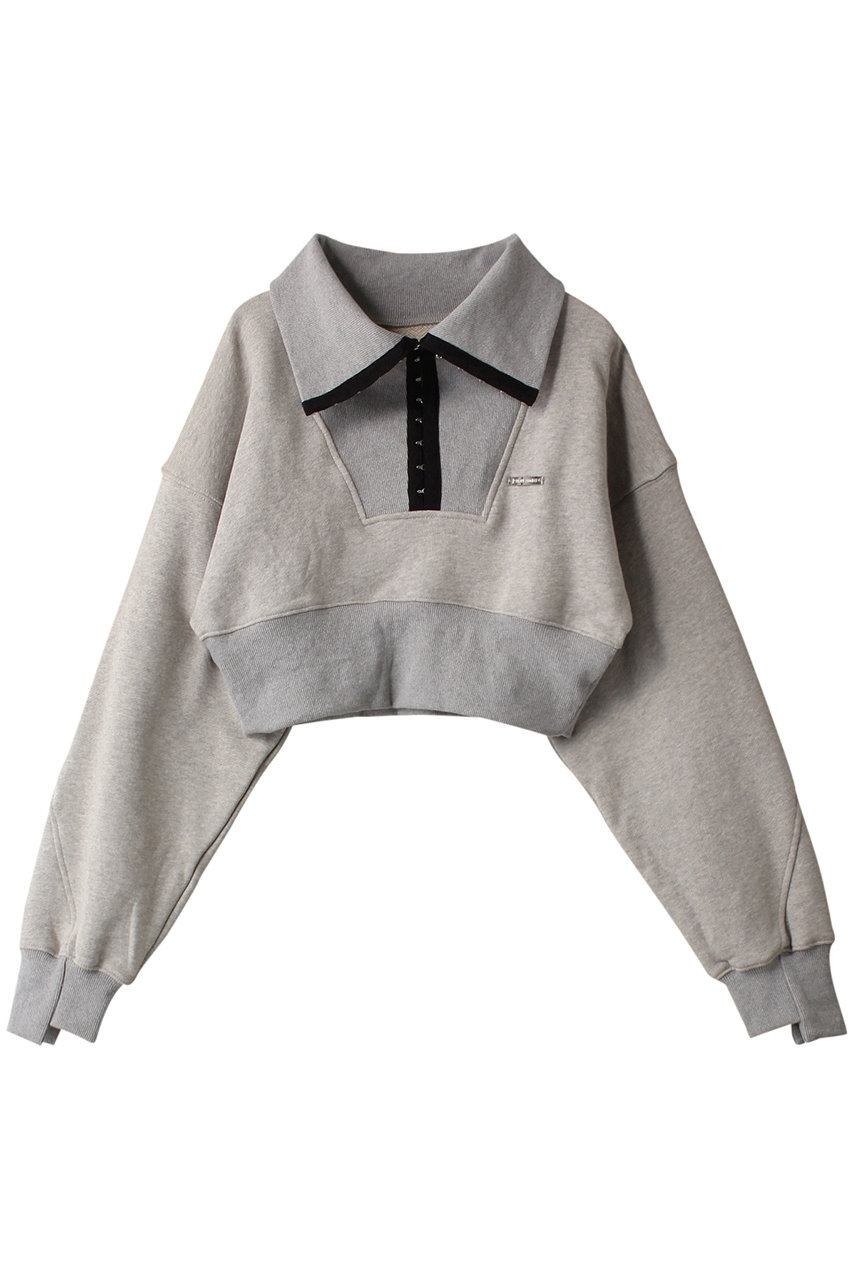 プランク プロジェクト/PRANK PROJECTのフックアイカラークロップドスウェット / Hook Eye Collar Cropped Sweatshirt(GRY(グレー)/31241415613)