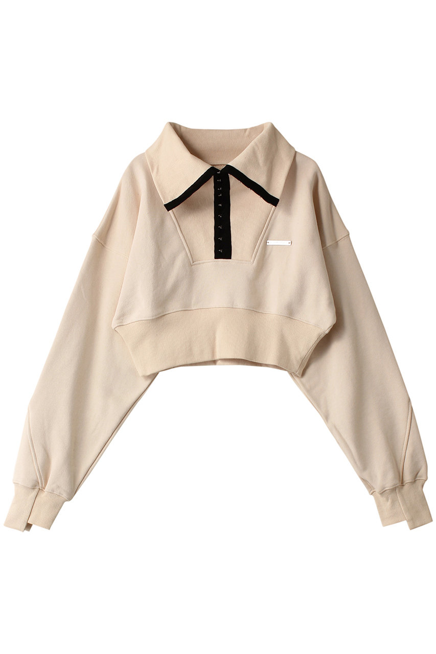 PRANK PROJECT フックアイカラークロップドスウェット / Hook Eye Collar Cropped Sweatshirt (IVR(アイボリー), FREE) プランク プロジェクト ELLE SHOP PRANK PROJECT フックアイカラークロップドスウェット / Hook Eye Collar Cropped Sweatshirt (IVR(アイボリー), FREE) プランク プロジェクト ELLE SHOP