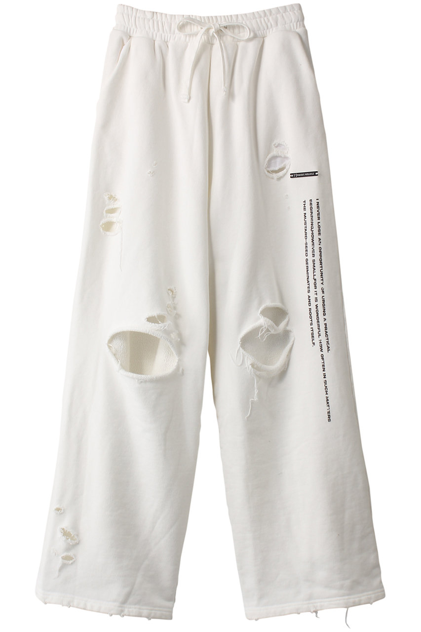 プランク プロジェクト/PRANK PROJECTのスプレーダイダメージスウェットパンツ / Spray Dyed Damaged Sweatpants(WHT(ホワイト)/31241465601)