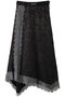 ワッシャーサテンレーストリムスカート / Washed Satin Lace Trim Skirt プランク プロジェクト/PRANK PROJECT BLK(ブラック)